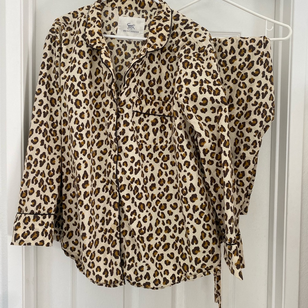 Rare* Euc Printfresh Lounging Leopard Sleep Set I… - image 1